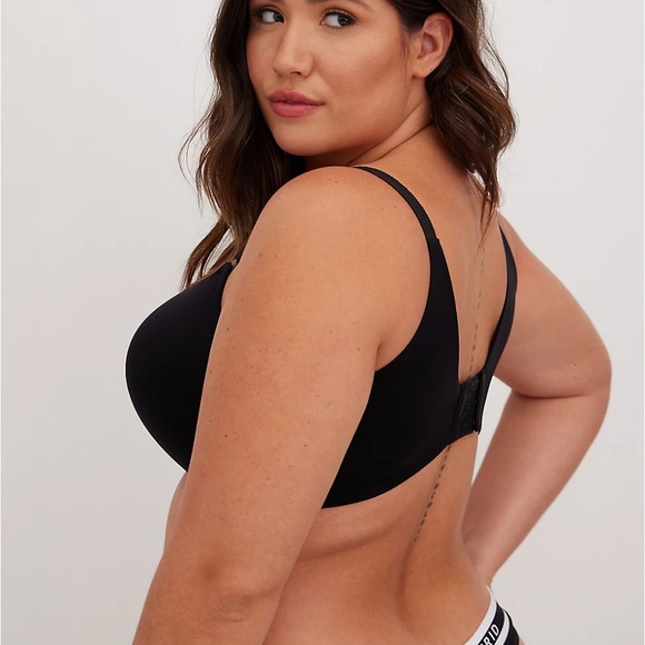 Torrid Curve Black 360 Back Smoothing Push-Up T-Shirt Bra Size 42DD - Picture 2 of 11